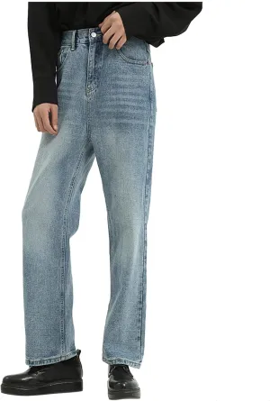 Men's Relaxed Fit Straight Leg Jeans 90s Vintage Streetwear Denim Pants Casual Stretch Loose Fit Denim Pants Trousers