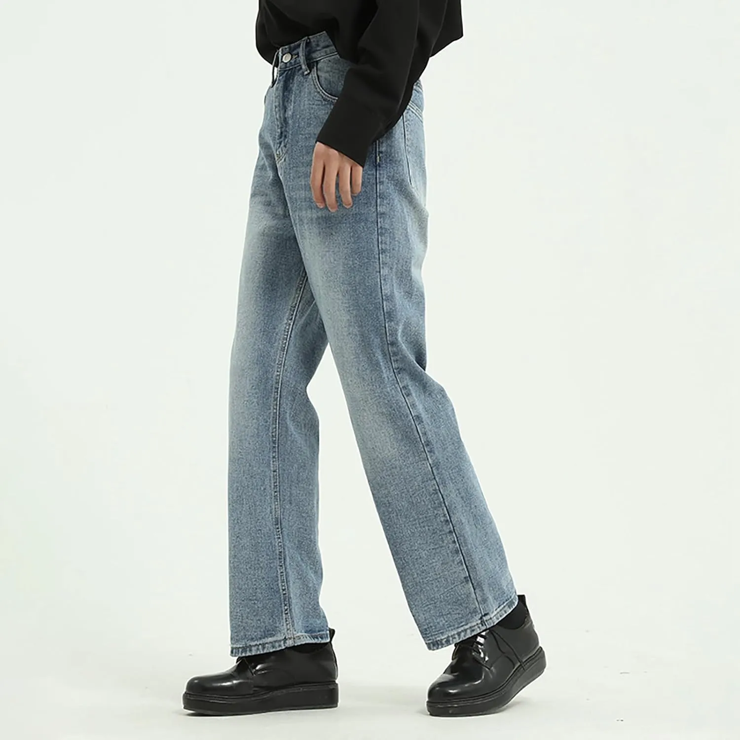 Men's Relaxed Fit Straight Leg Jeans 90s Vintage Streetwear Denim Pants Casual Stretch Loose Fit Denim Pants Trousers