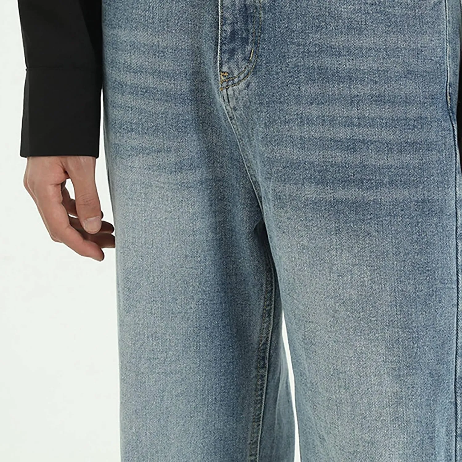 Men's Relaxed Fit Straight Leg Jeans 90s Vintage Streetwear Denim Pants Casual Stretch Loose Fit Denim Pants Trousers