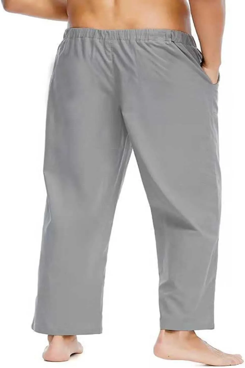 Men's Soft Casual Pants Elastic Waist Stretch Drawstring Relaxed Fit Pants Lightweight Pants Quick Dry Yoga Trousers