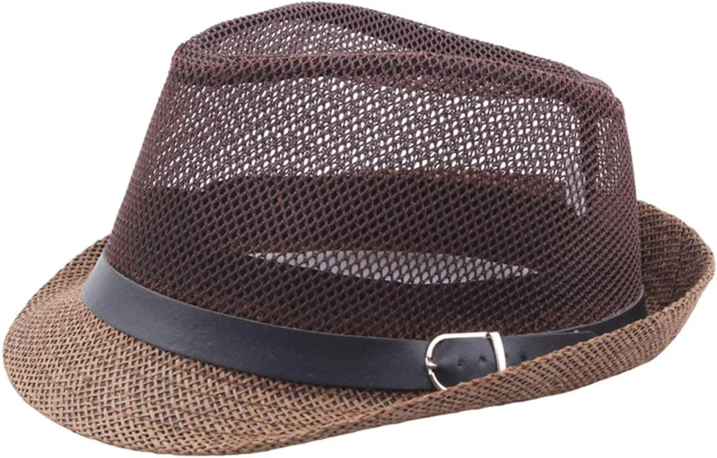 Men's Summer Fedora Hats Panama Breathable Mesh Hats Sun Hat Lightweight Beach Hat