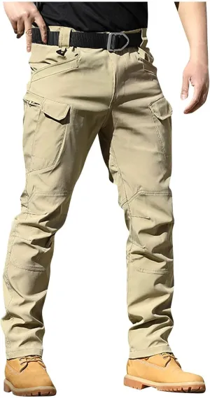 Men's Tactical Pants Cargo Hiking Pants with Multi Pockets Water Resistant Relaxed Fit Quick Dry Work Pants
