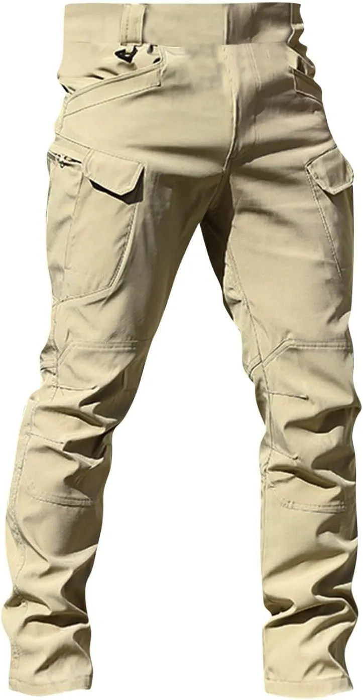Men's Tactical Pants Cargo Hiking Pants with Multi Pockets Water Resistant Relaxed Fit Quick Dry Work Pants