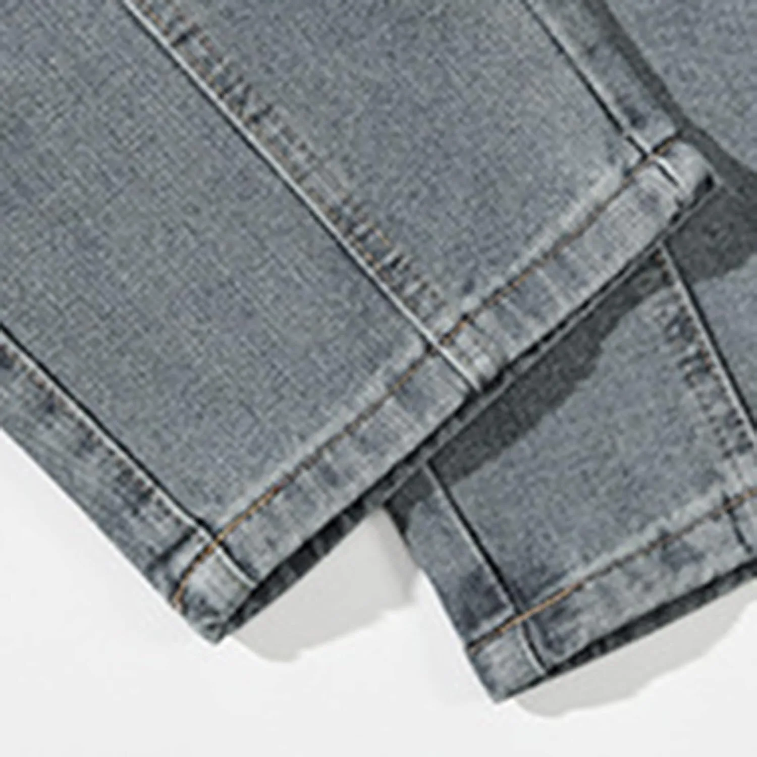 Mens Vintage Straight Denim Jeans Drawstrings Loose Fit Washed Cotton Denim Pants Casual Lightweight Outdoor Trousers