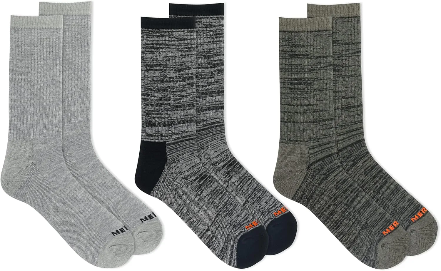 Merrell Men's and Women's Cushioned Cotton Socks-3 Pair Pack-Unisex Breathable Mesh Comfort Zones