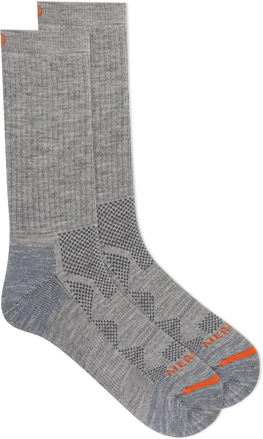 Merrell unisex-adult Premium Wool Work Crew Socks Arch Support and Breathable Mesh