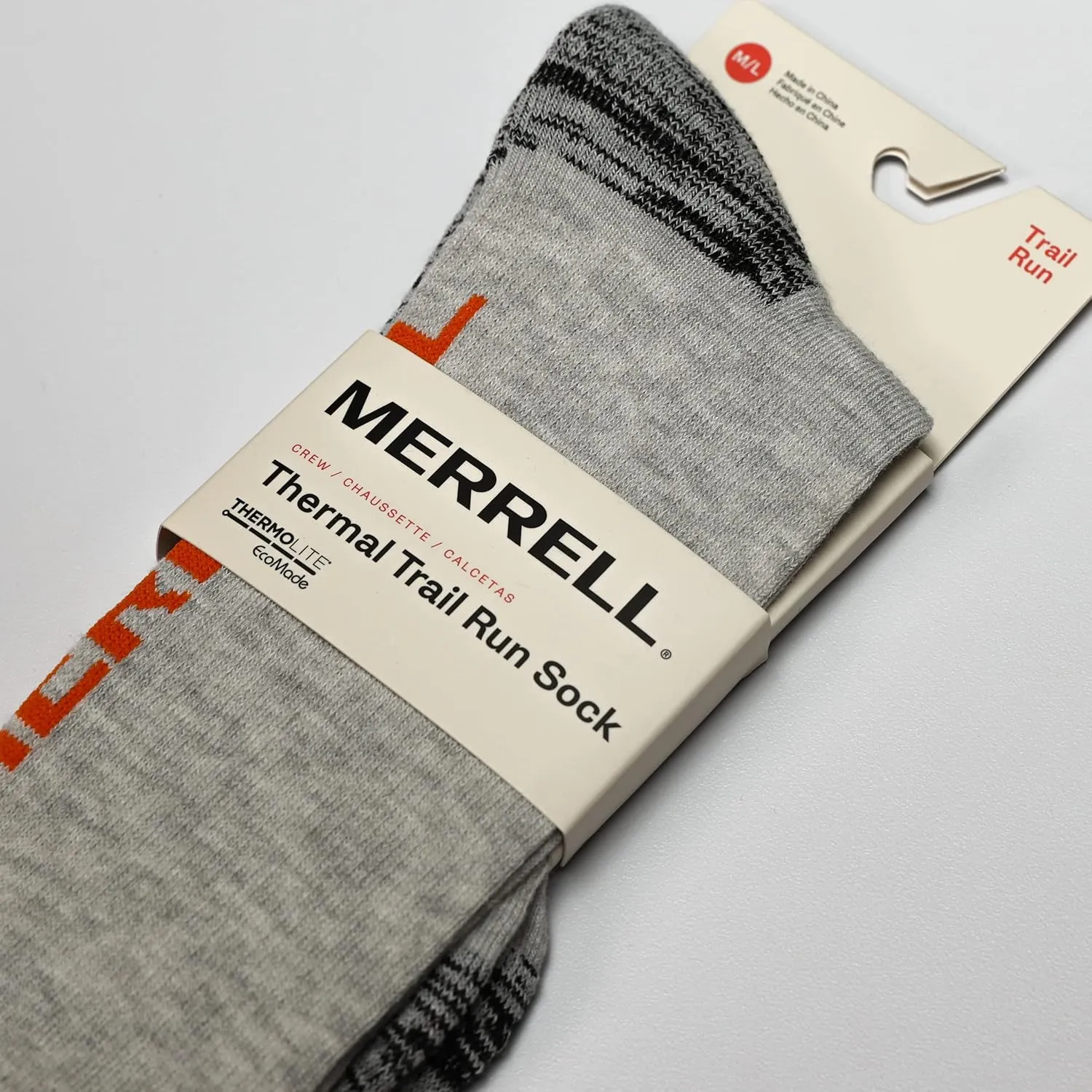 Merrell unisex-adult Thermal Trail Running Crew Socks Unisex Lightweight Warmth and Breathable Mesh