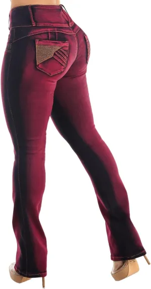 Moda Xpress Women's Butt Lifting High Waisted Bootcut Jeans - Stretchy, Comfortable Flare Jeans in Junior Size Vintage Style