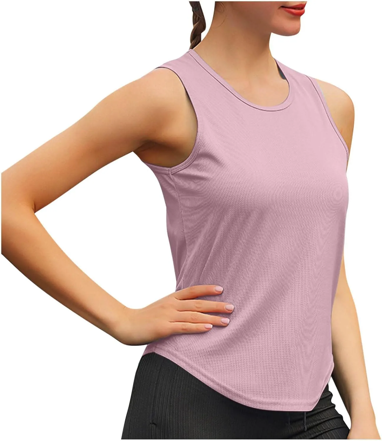 Moisture Wicking Workout Tank Tops for Women Quick-Dry Sleeveless Tees Loose Fit Yoga Shirts Athletic Clothing