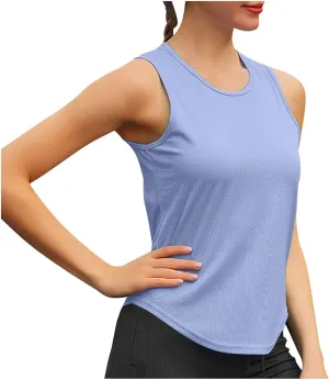 Moisture Wicking Workout Tank Tops for Women Quick-Dry Sleeveless Tees Loose Fit Yoga Shirts Athletic Clothing