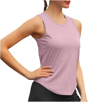 Moisture Wicking Workout Tank Tops for Women Quick-Dry Sleeveless Tees Loose Fit Yoga Shirts Athletic Clothing