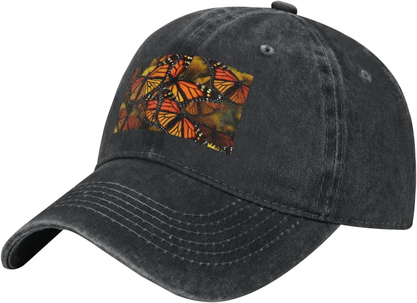 Monarch Butterflies Unisex Baseball Cap Breathable Cotton Trucker Hat Classic Denim Dad Hat Summer Sun Hat