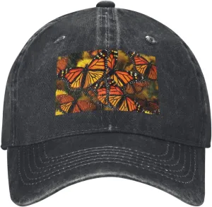 Monarch Butterflies Unisex Baseball Cap Breathable Cotton Trucker Hat Classic Denim Dad Hat Summer Sun Hat