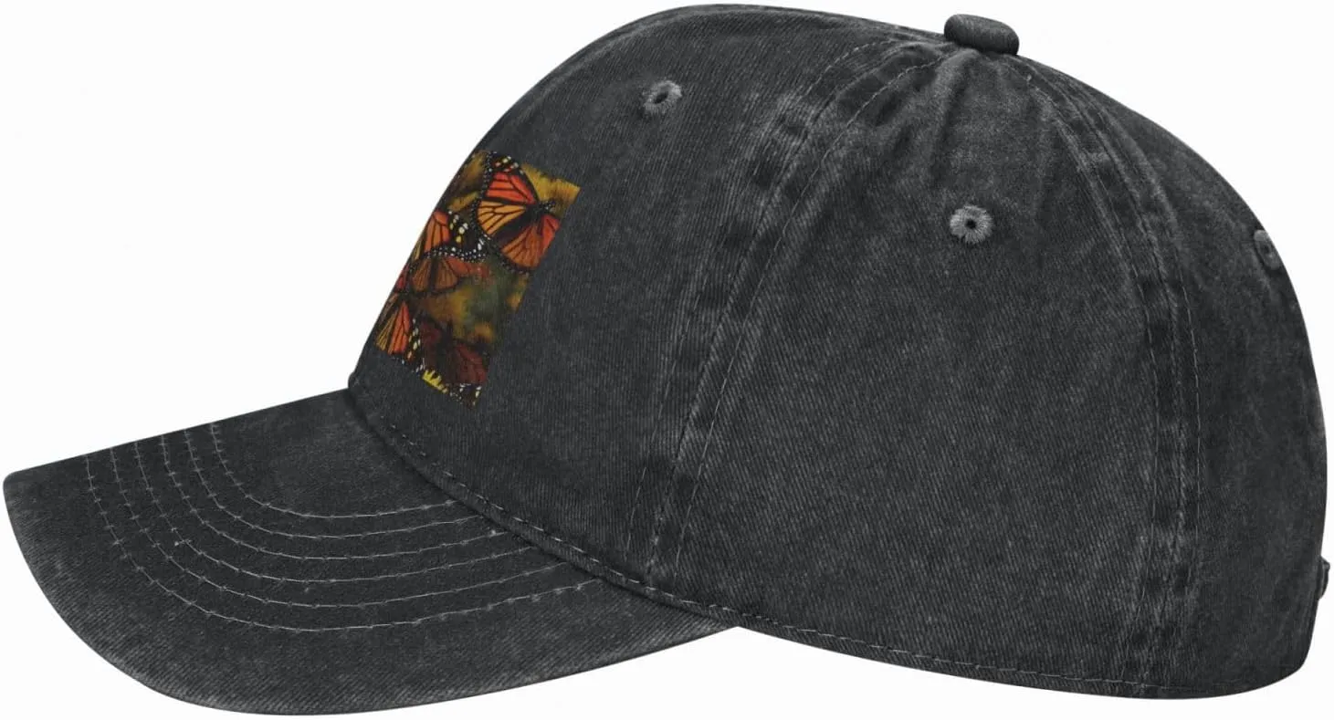Monarch Butterflies Unisex Baseball Cap Breathable Cotton Trucker Hat Classic Denim Dad Hat Summer Sun Hat