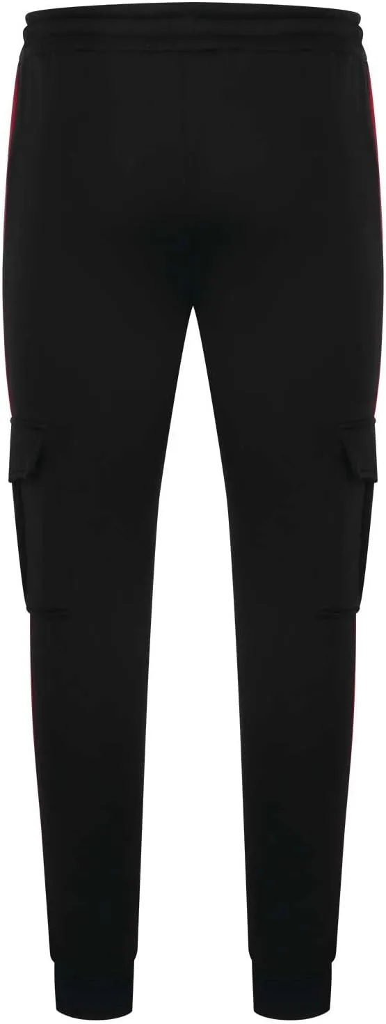 Muscularfit Black Joggers Men Slim Fit Drawstring Elastic Waist Cargo Pants Multi Pockets Causal Slacks Tapered Sweatpants