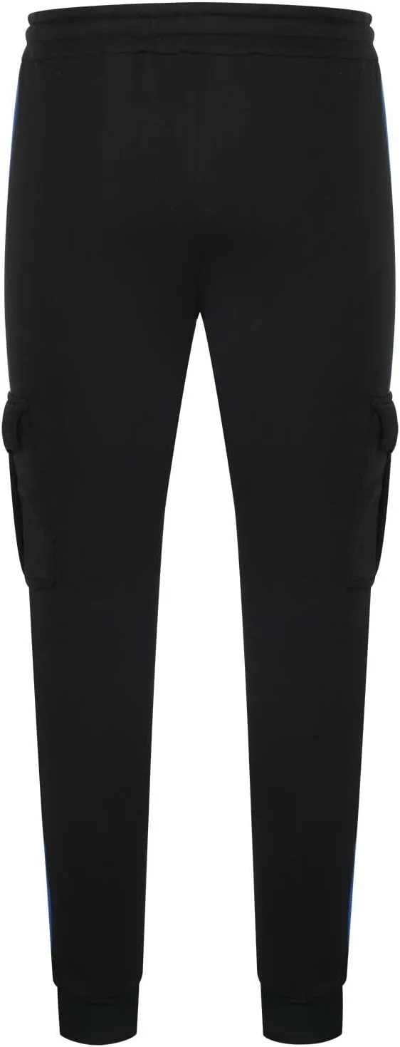 Muscularfit Black Joggers Men Slim Fit Drawstring Elastic Waist Cargo Pants Multi Pockets Causal Slacks Tapered Sweatpants