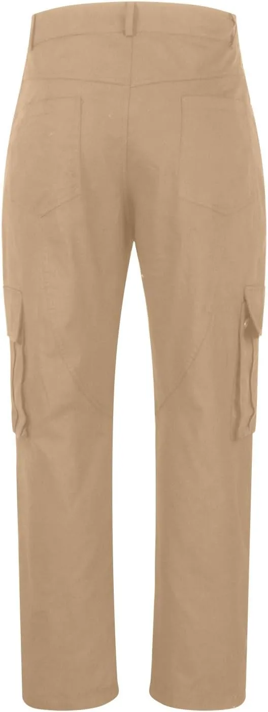 Muscularfit Men Cargo Pants Causal Cotton Multi Pockets Buckle Zipper Cargo Pants for Men Loose Athletic Straight Sweatpants