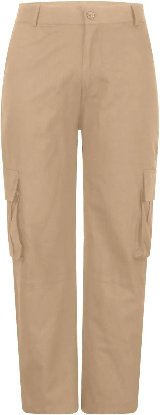 Muscularfit Men Cargo Pants Causal Cotton Multi Pockets Buckle Zipper Cargo Pants for Men Loose Athletic Straight Sweatpants