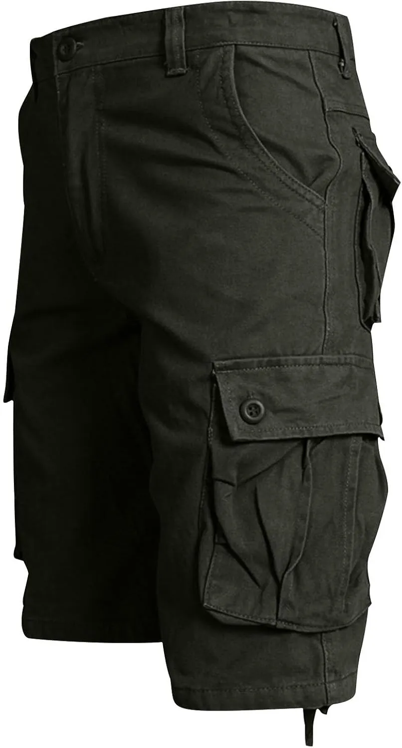Muscularfit Men's Hiking Cargo Shorts Quick Dry Lightweight Breathable Cotton Shorts Outdoor Workout Casual Short Pants