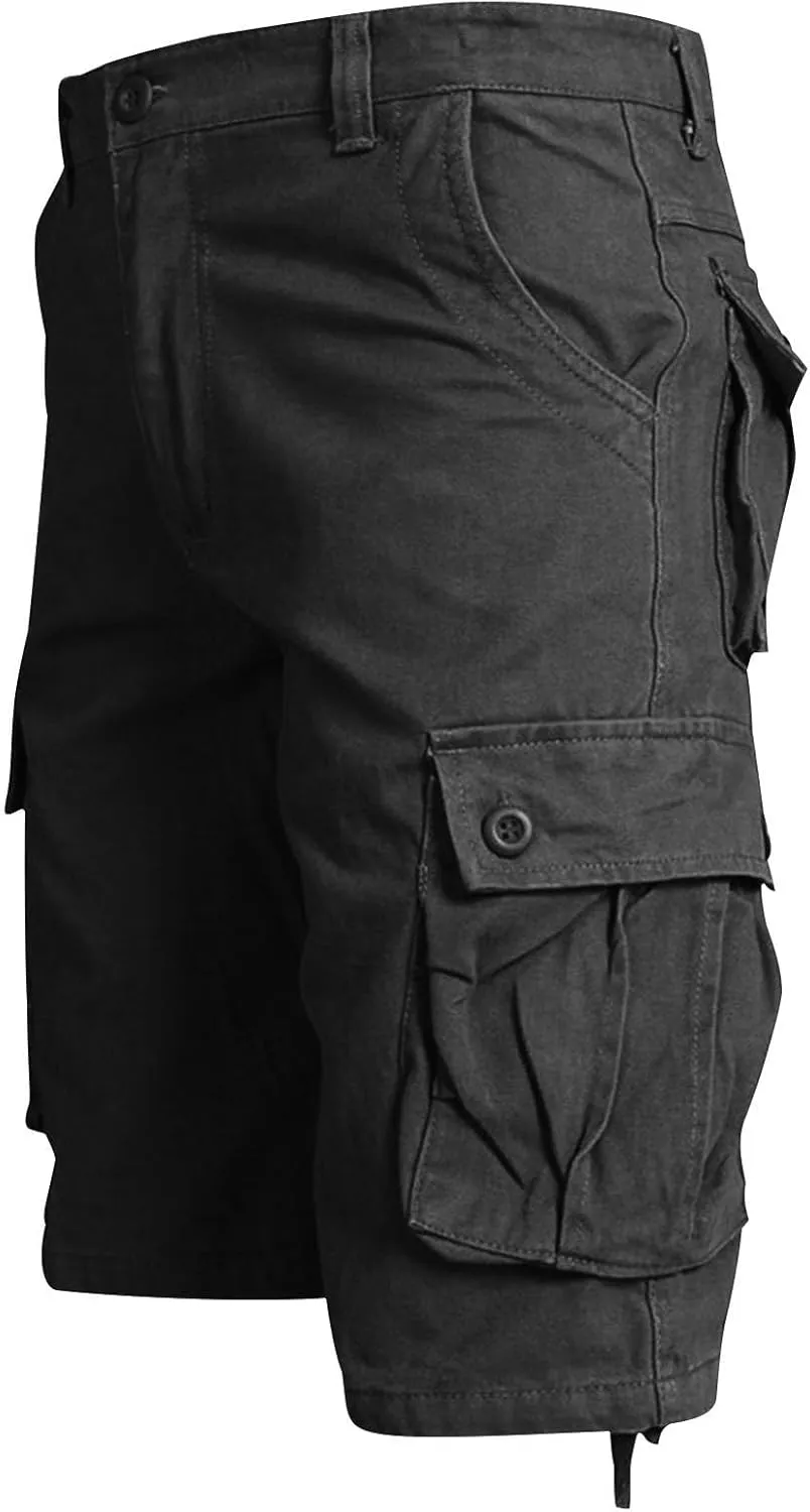 Muscularfit Men's Hiking Cargo Shorts Quick Dry Lightweight Breathable Cotton Shorts Outdoor Workout Casual Short Pants