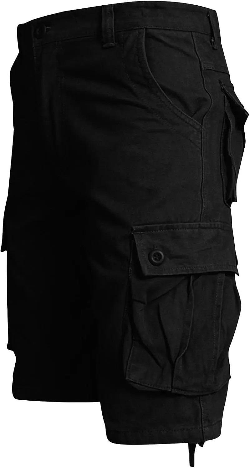 Muscularfit Men's Hiking Cargo Shorts Quick Dry Lightweight Breathable Cotton Shorts Outdoor Workout Casual Short Pants