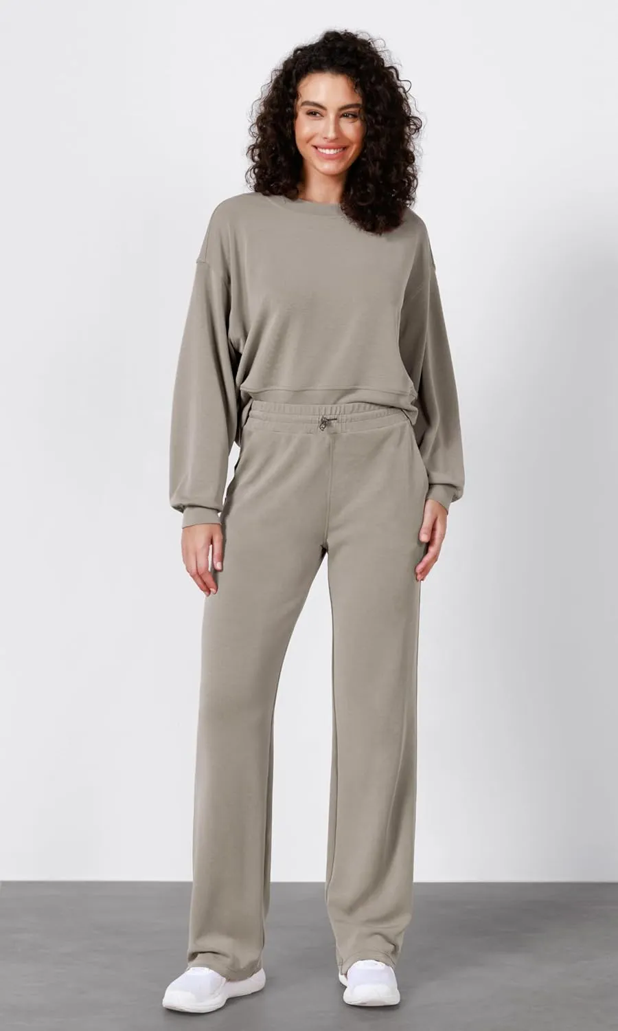 ODODOS Women's Modal Soft Wide Leg Pants with Pockets Adjustable Shockcord High Waist Casual Lounge Pants-27/29/31" Inseam