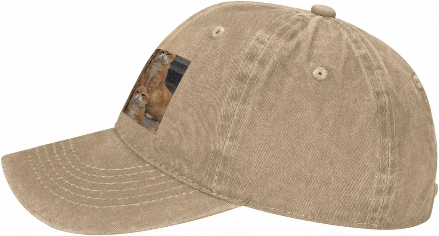 Orange Cats Unisex Baseball Cap Breathable Cotton Trucker Hat Classic Denim Dad Hat Summer Sun Hat