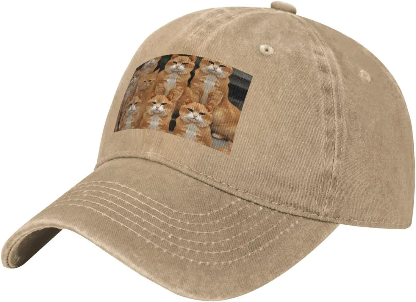 Orange Cats Unisex Baseball Cap Breathable Cotton Trucker Hat Classic Denim Dad Hat Summer Sun Hat