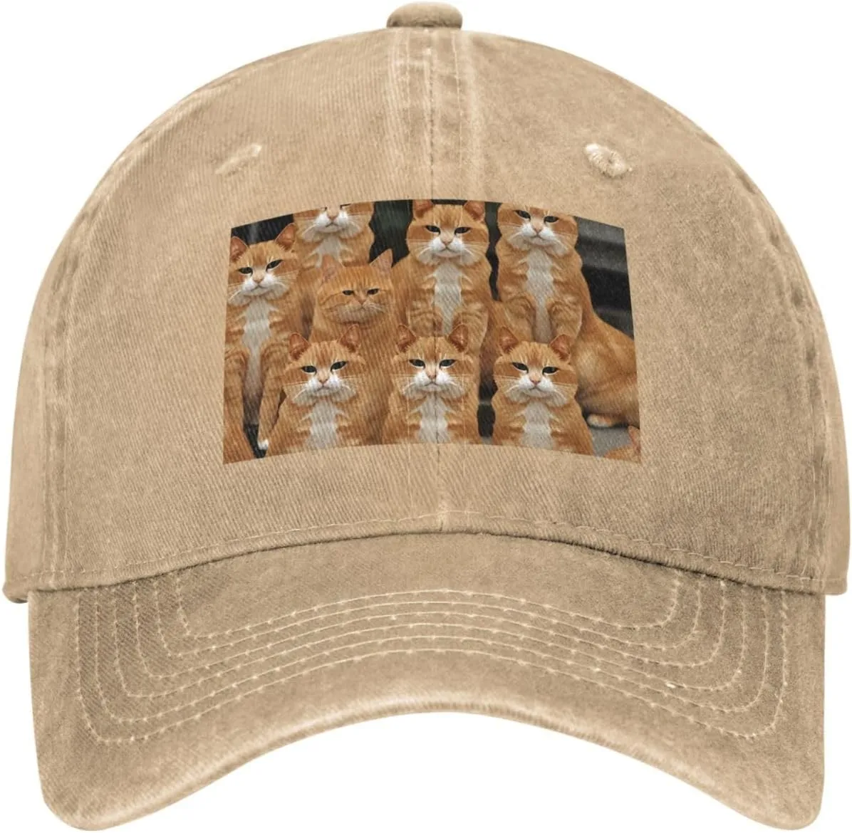 Orange Cats Unisex Baseball Cap Breathable Cotton Trucker Hat Classic Denim Dad Hat Summer Sun Hat