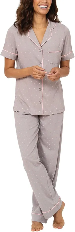 PajamaGram Women’s Pajamas - PJ For Women Set, Short Sleeve, 100% Cotton