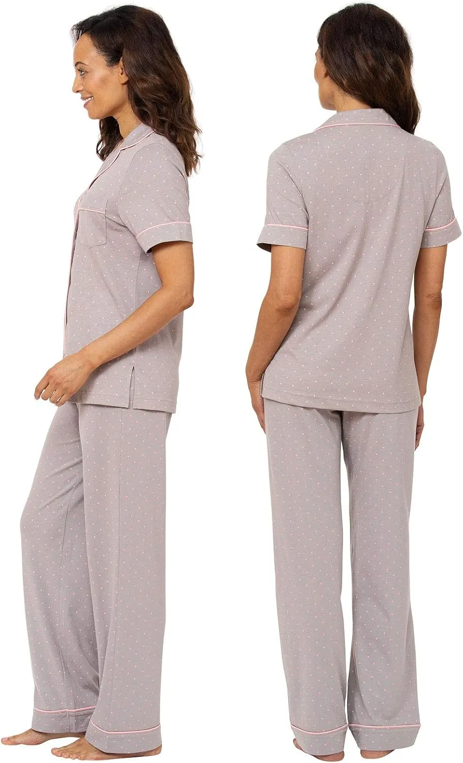 PajamaGram Women’s Pajamas - PJ For Women Set, Short Sleeve, 100% Cotton