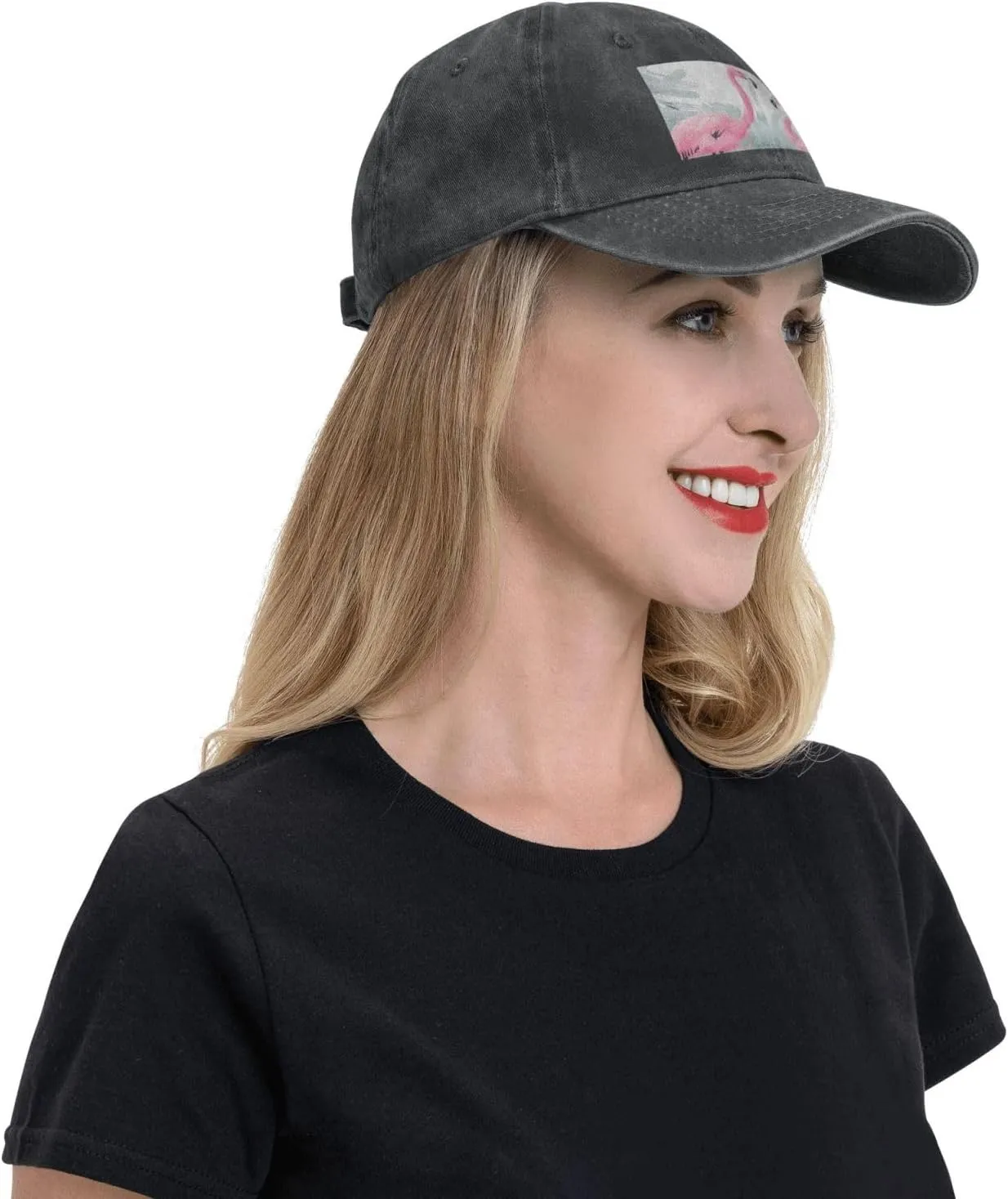 Pink Flamingo Unisex Baseball Cap Breathable Cotton Trucker Hat Classic Denim Dad Hat Summer Sun Hat
