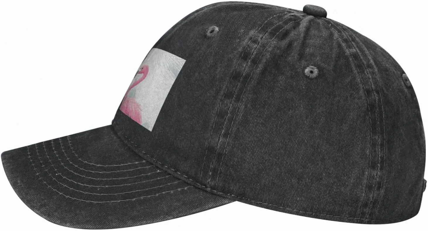 Pink Flamingo Unisex Baseball Cap Breathable Cotton Trucker Hat Classic Denim Dad Hat Summer Sun Hat