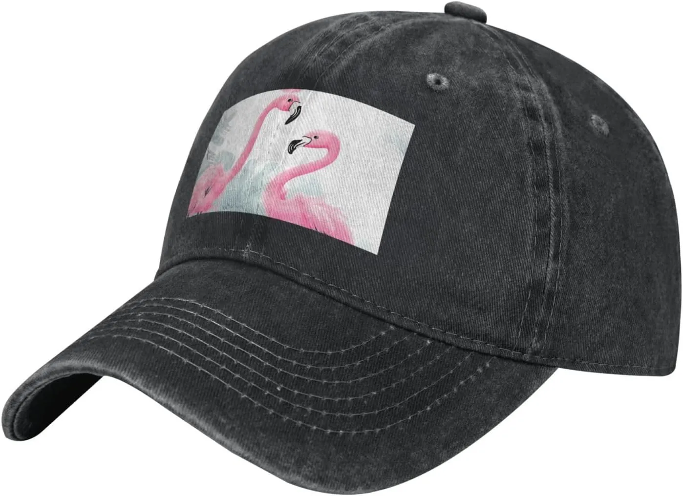 Pink Flamingo Unisex Baseball Cap Breathable Cotton Trucker Hat Classic Denim Dad Hat Summer Sun Hat