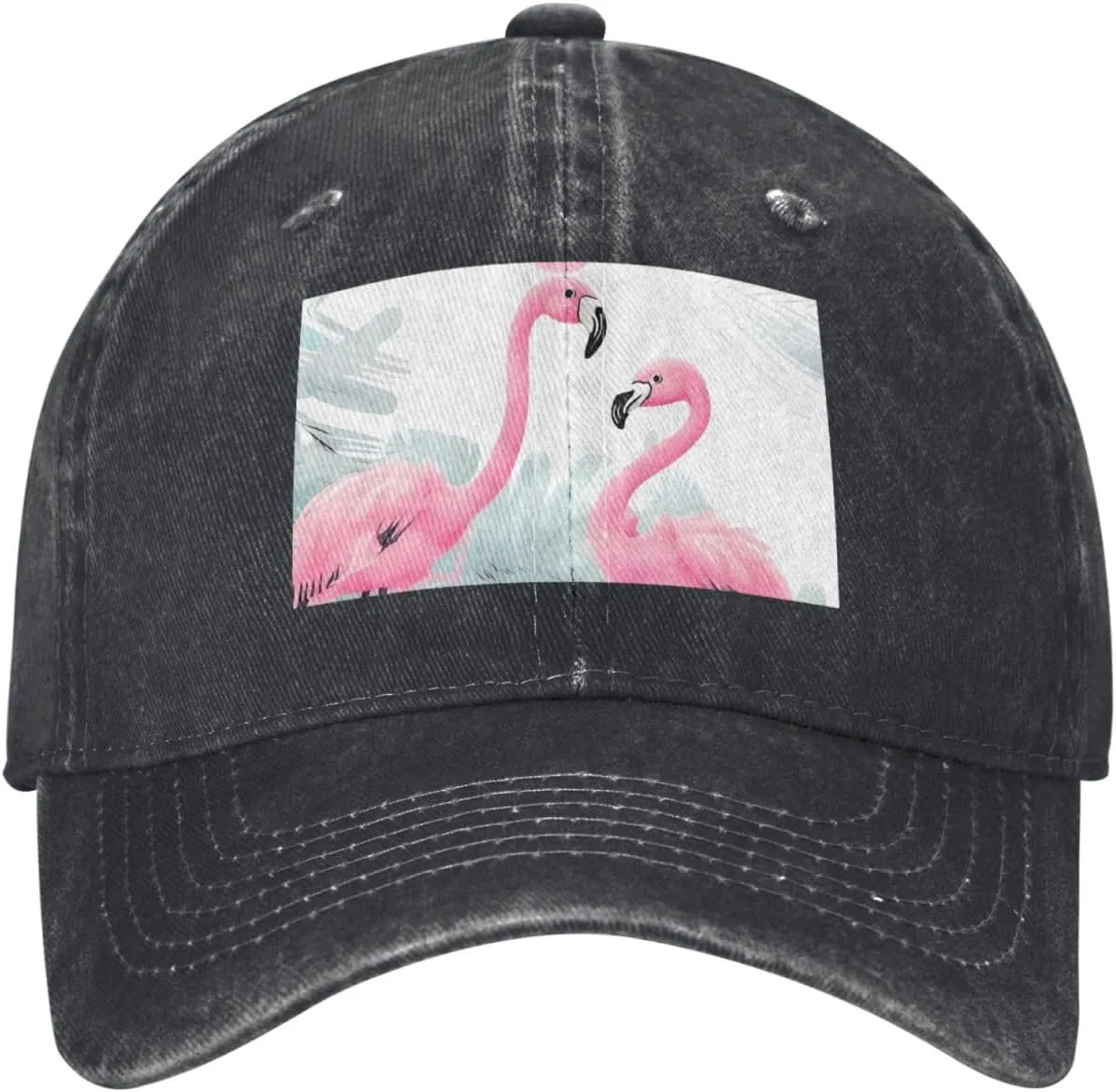 Pink Flamingo Unisex Baseball Cap Breathable Cotton Trucker Hat Classic Denim Dad Hat Summer Sun Hat