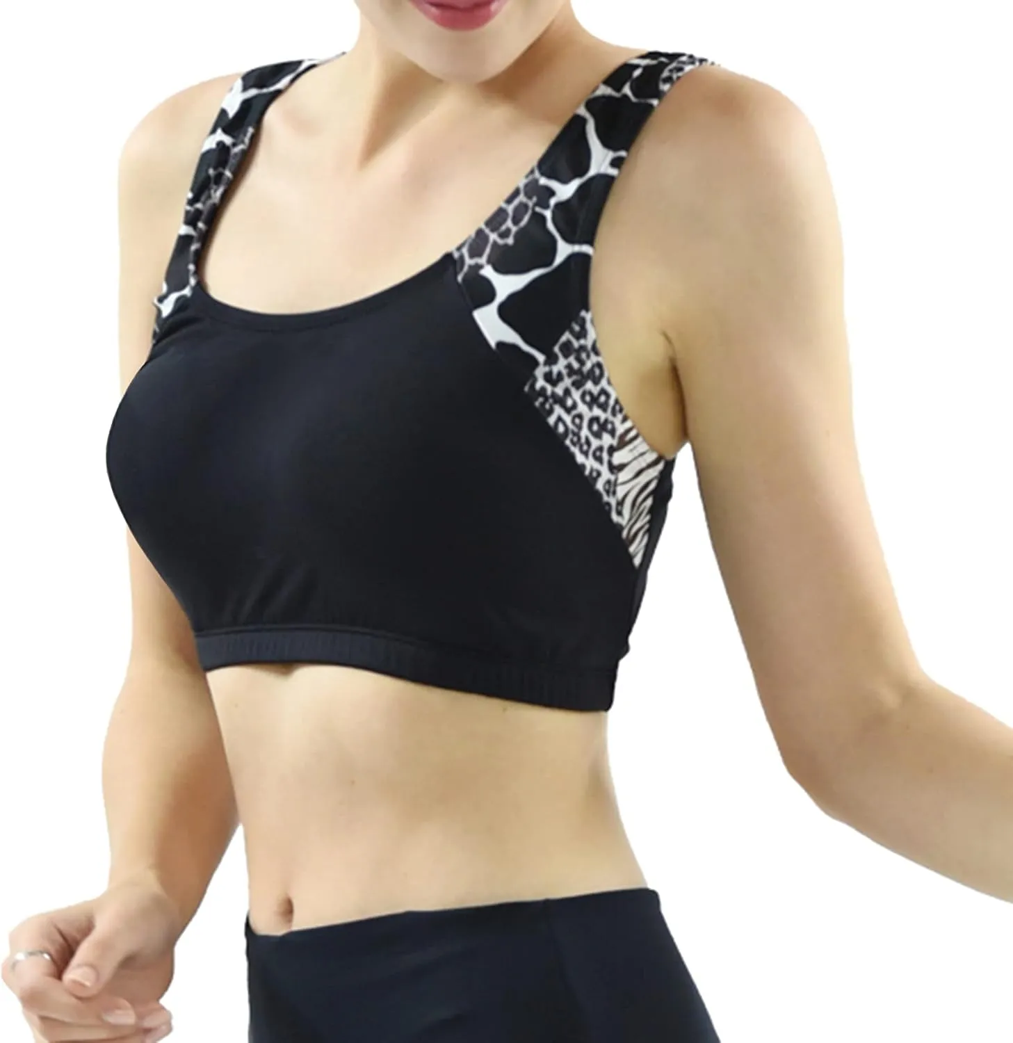 Private Island Women UPF 50  Swim Tank Bra Short Top Sports Bras Swimsuit Rash Guard (RST)