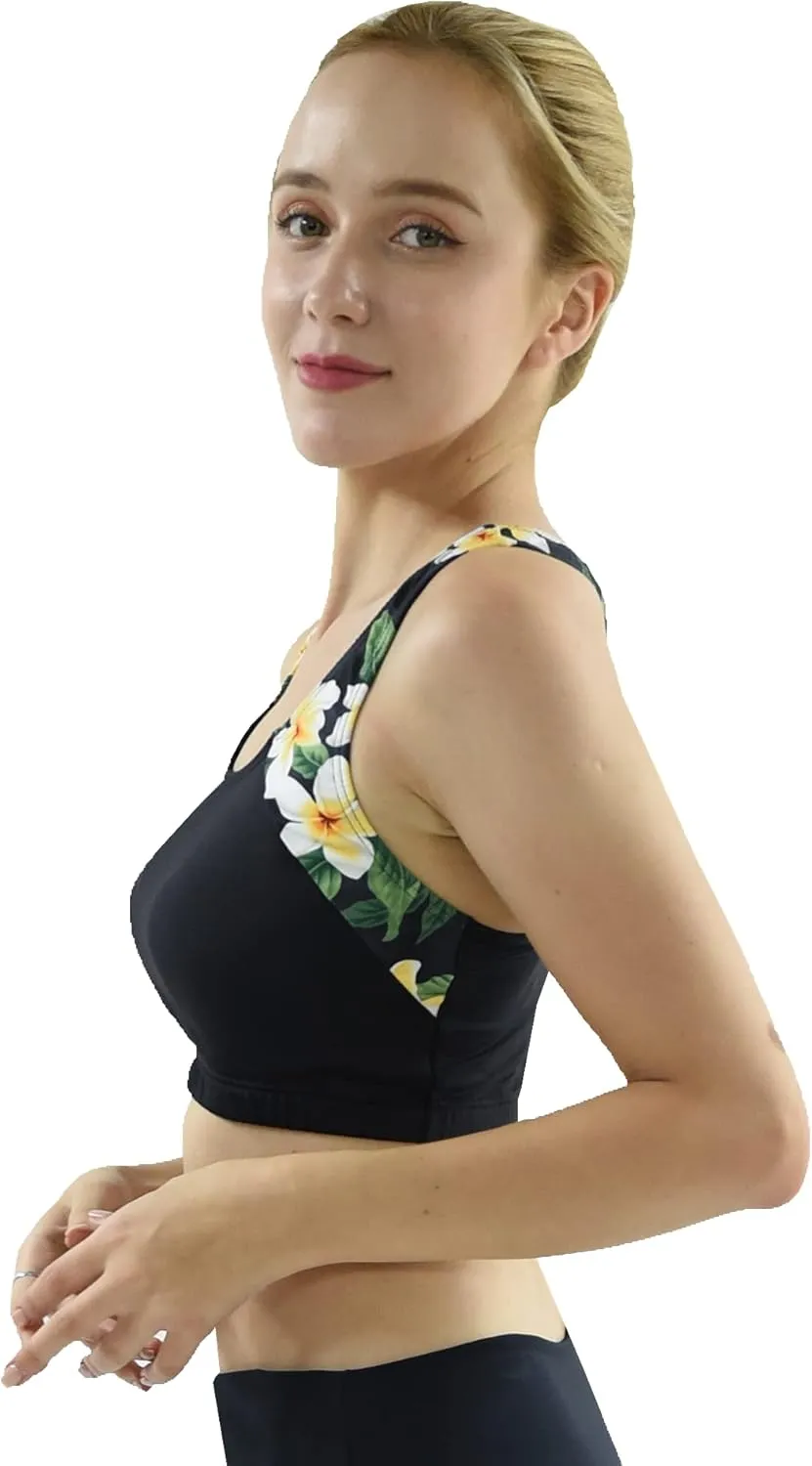 Private Island Women UPF 50  Swim Tank Bra Short Top Sports Bras Swimsuit Rash Guard (RST)