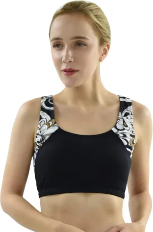 Private Island Women UPF 50  Swim Tank Bra Short Top Sports Bras Swimsuit Rash Guard (RST)
