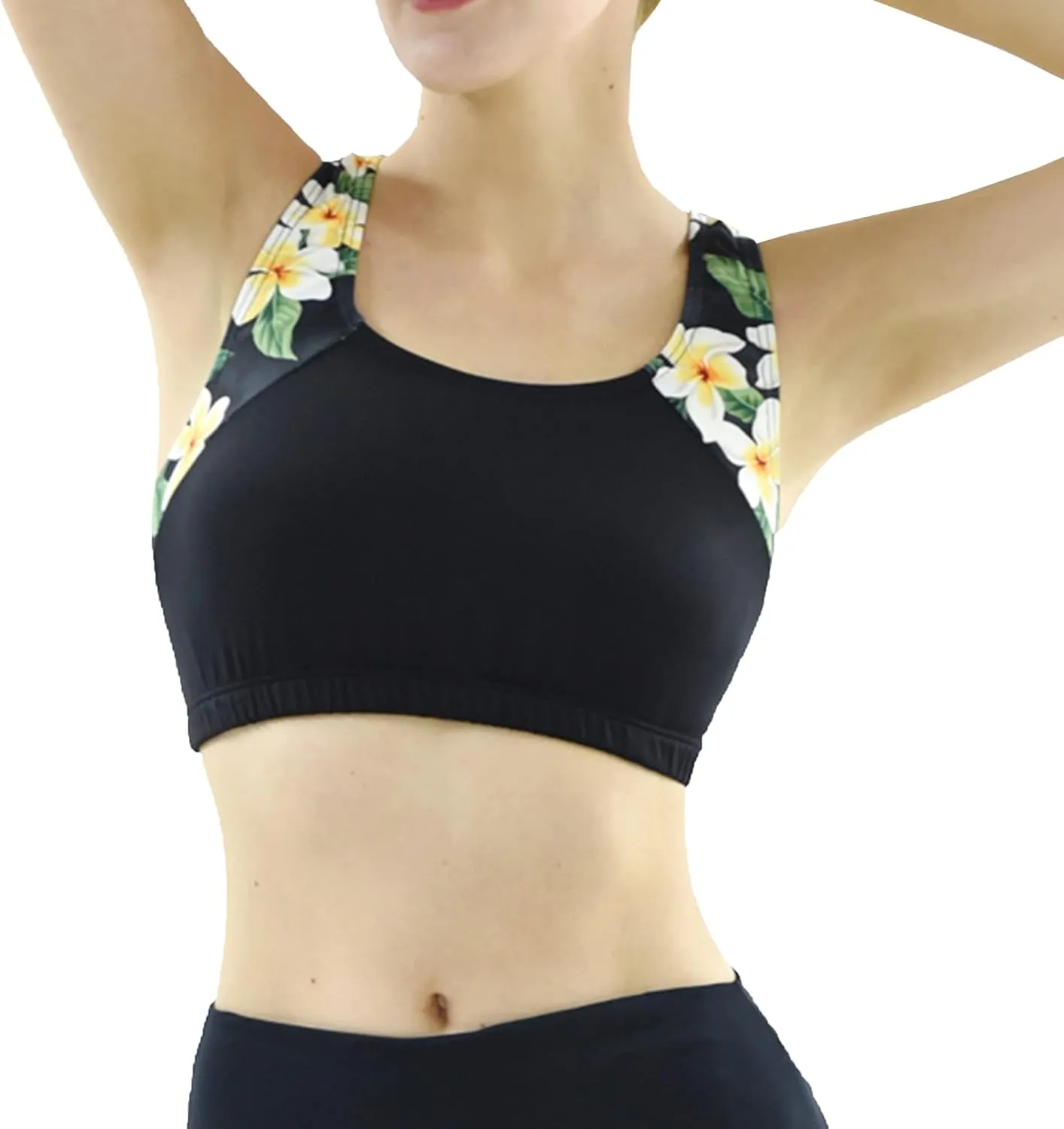 Private Island Women UPF 50  Swim Tank Bra Short Top Sports Bras Swimsuit Rash Guard (RST)