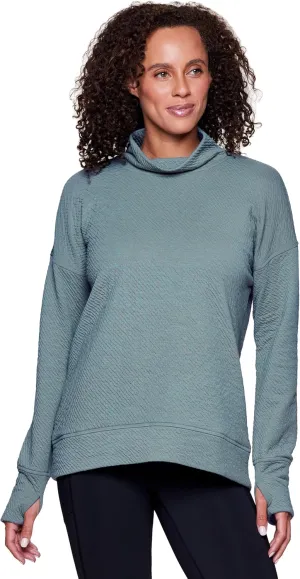 RBX Active Women's Ultra Soft Quilted Cowl Neck Pullover Sweatshirt