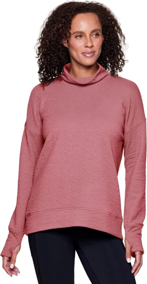 RBX Active Women's Ultra Soft Quilted Cowl Neck Pullover Sweatshirt