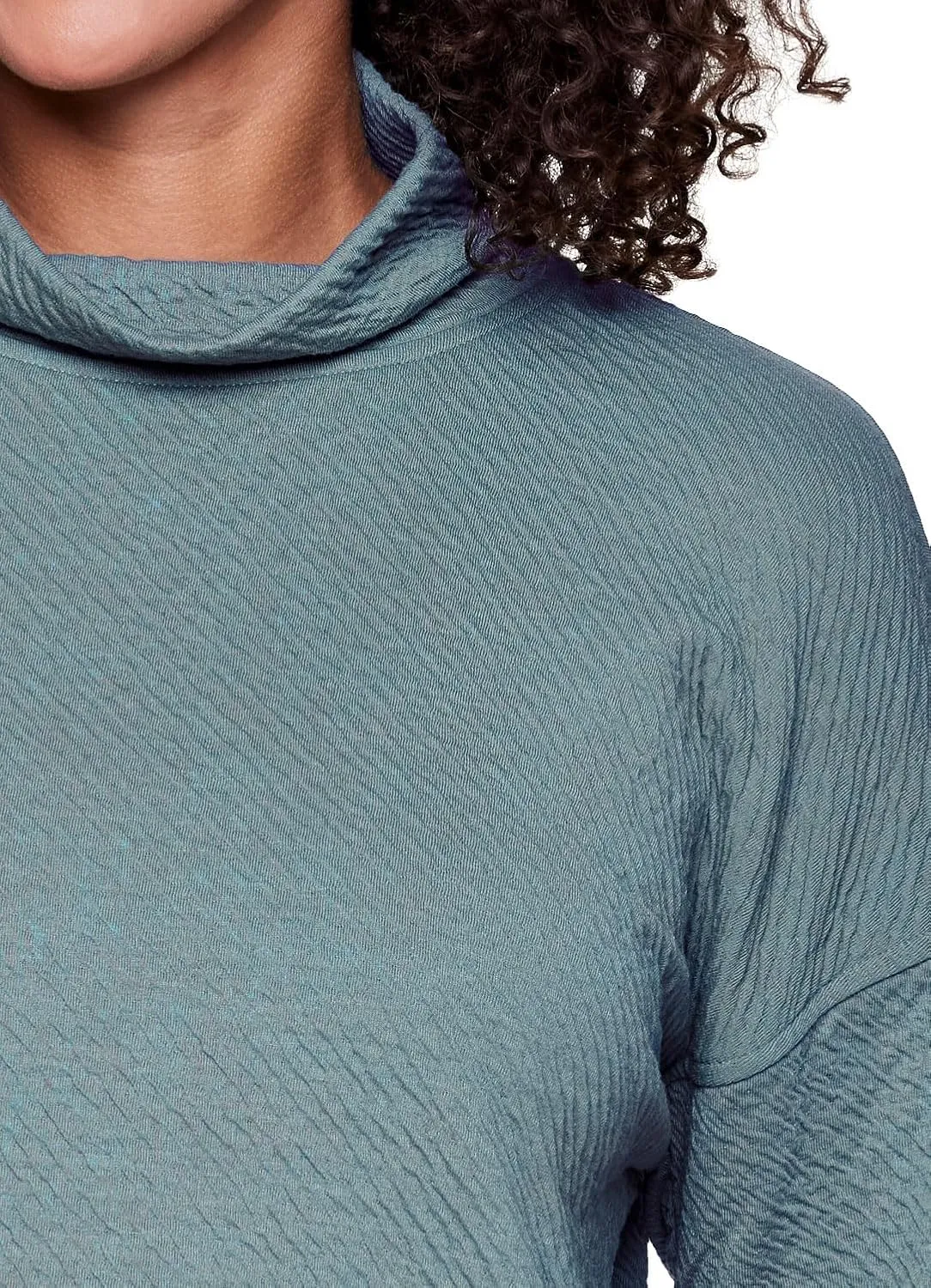 RBX Active Women's Ultra Soft Quilted Cowl Neck Pullover Sweatshirt