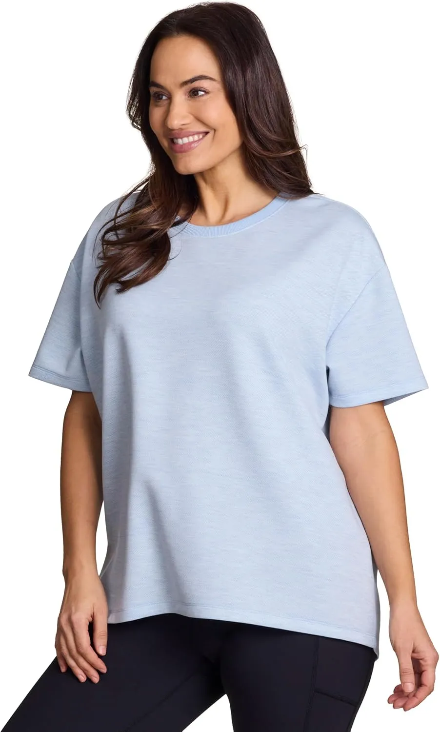 RBX Oversized T-Shirt for Women, Luxe Athleisure Fabric Loungewear Short Sleeve Workout Top with Plus Sizes