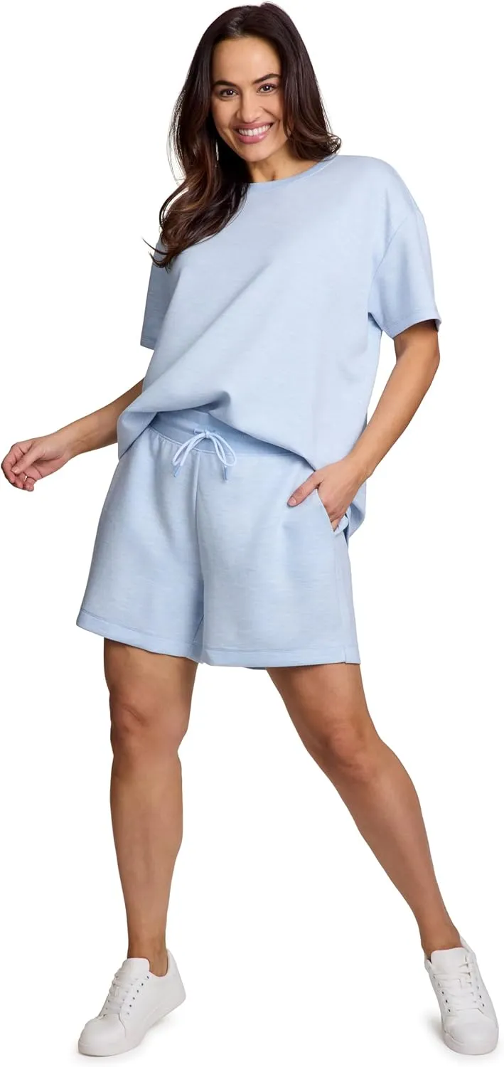 RBX Oversized T-Shirt for Women, Luxe Athleisure Fabric Loungewear Short Sleeve Workout Top with Plus Sizes