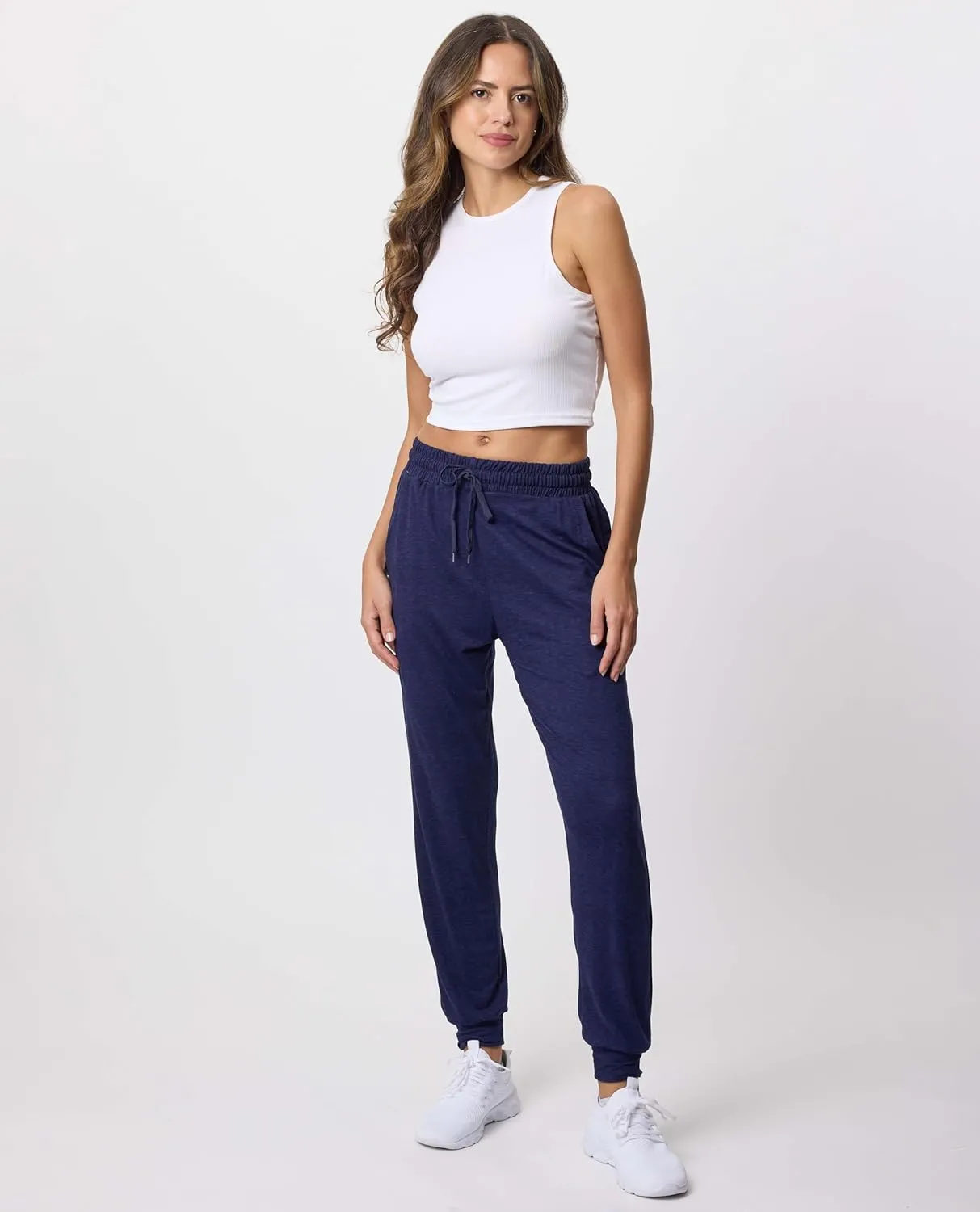 Real Essentials 3 Pack: Women's Ultra-Soft Lounge Joggers Sweatpants Athletic Yoga Pants with Pockets (Available in Plus)