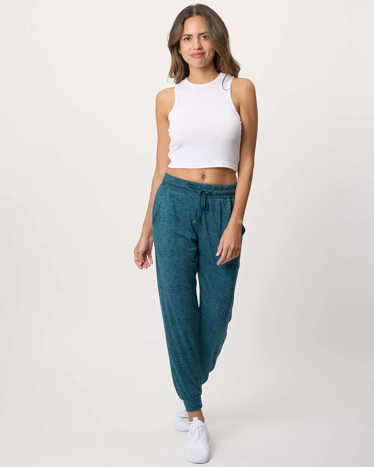 Real Essentials 3 Pack: Women's Ultra-Soft Lounge Joggers Sweatpants Athletic Yoga Pants with Pockets (Available in Plus)