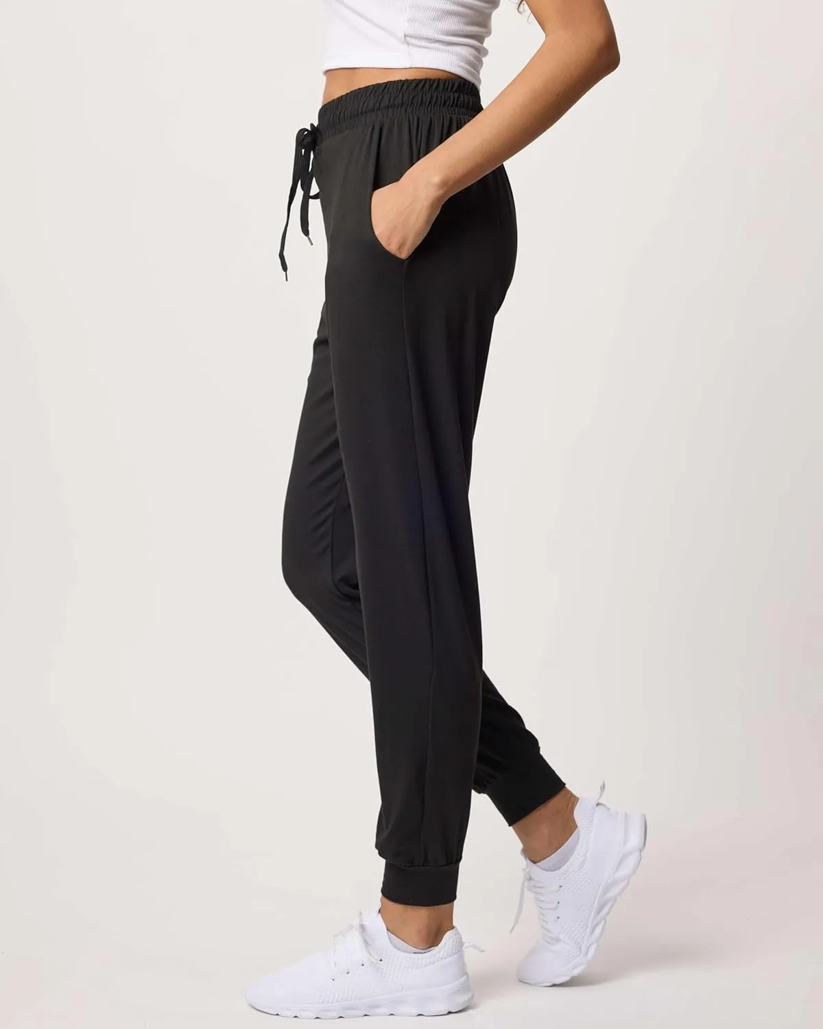 Real Essentials 3 Pack: Women's Ultra-Soft Lounge Joggers Sweatpants Athletic Yoga Pants with Pockets (Available in Plus)