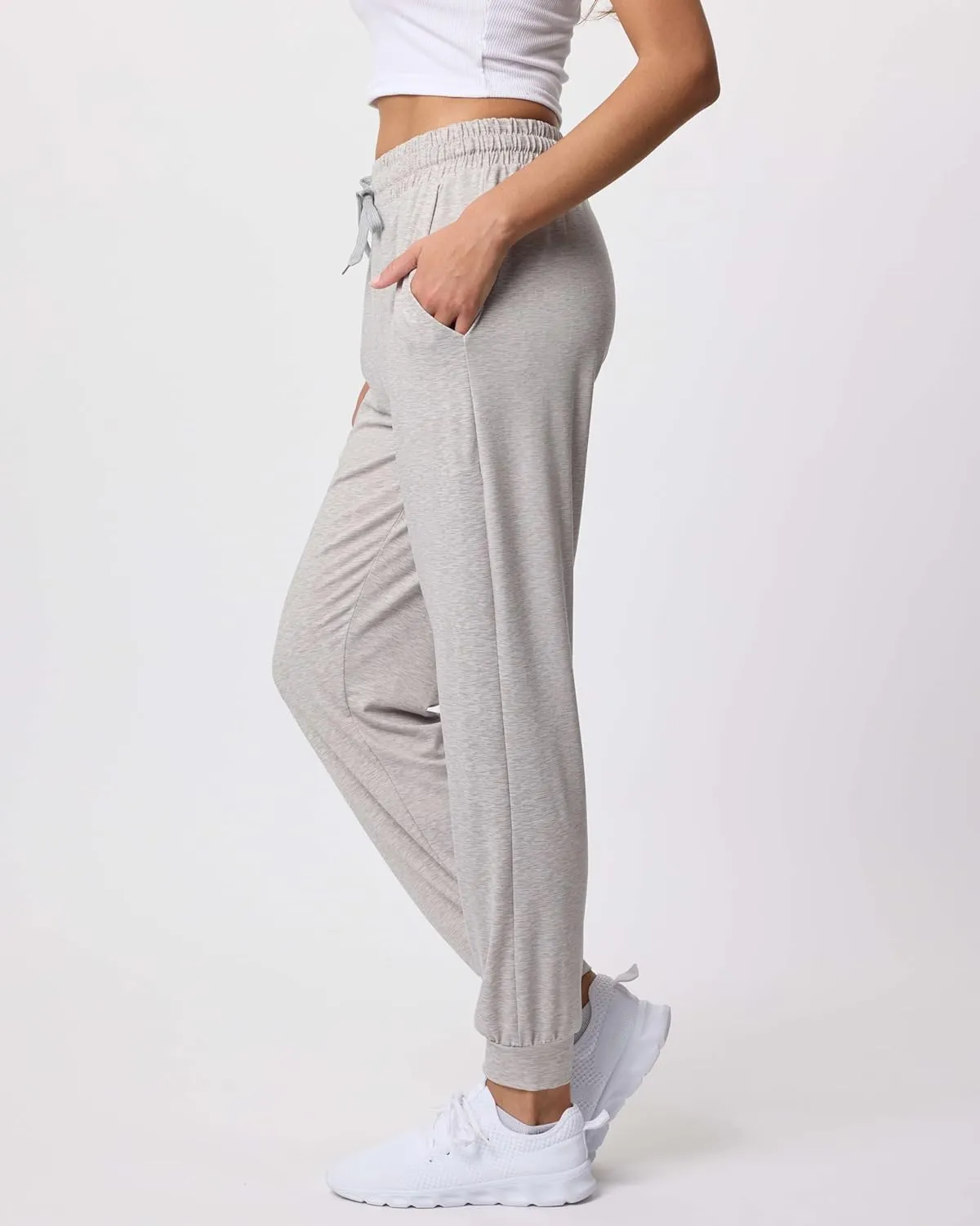 Real Essentials 3 Pack: Women's Ultra-Soft Lounge Joggers Sweatpants Athletic Yoga Pants with Pockets (Available in Plus)