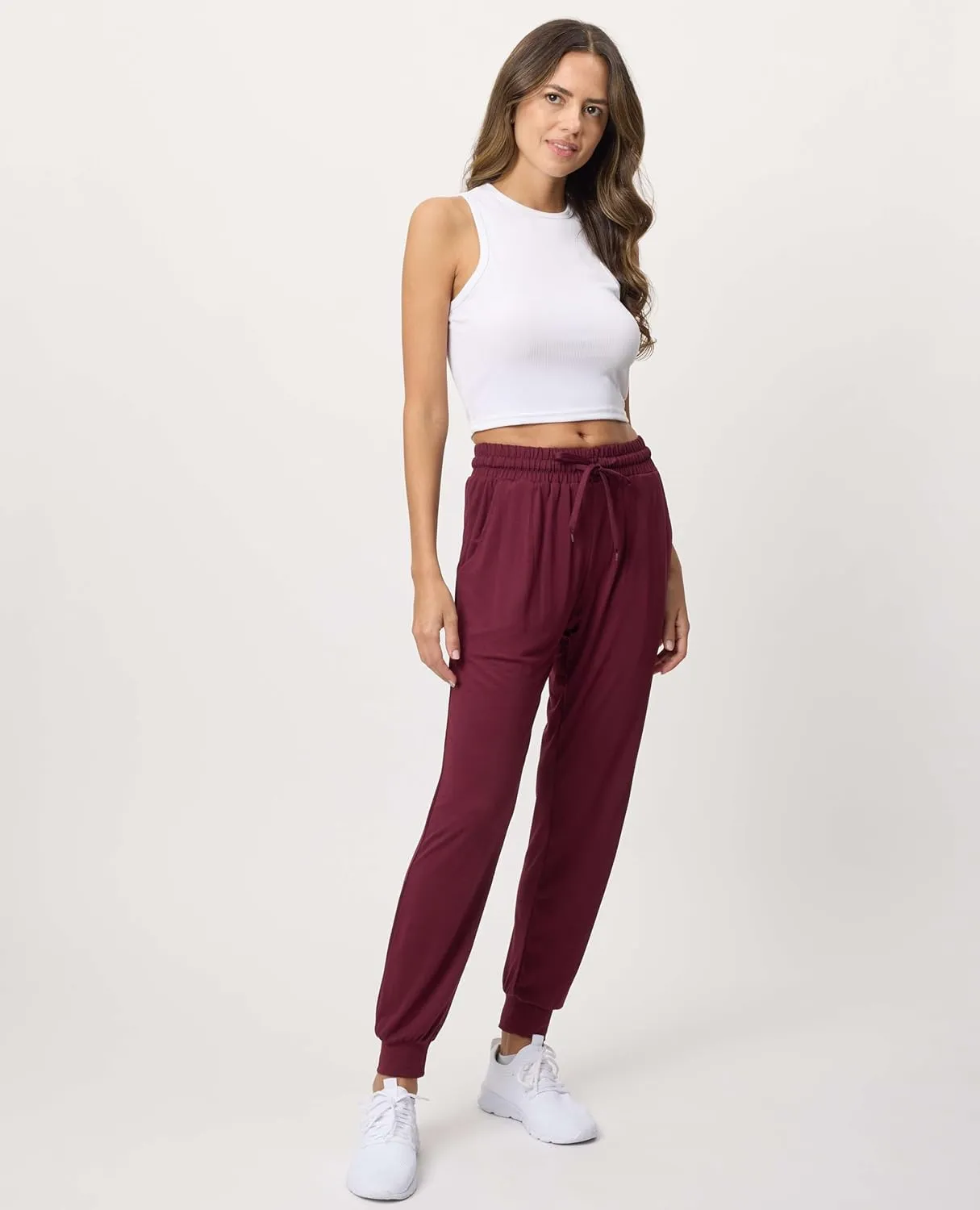 Real Essentials 3 Pack: Women's Ultra-Soft Lounge Joggers Sweatpants Athletic Yoga Pants with Pockets (Available in Plus)