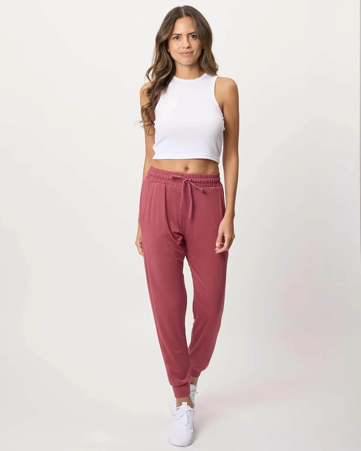 Real Essentials 3 Pack: Women's Ultra-Soft Lounge Joggers Sweatpants Athletic Yoga Pants with Pockets (Available in Plus)